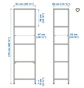 Estantería Ikea Negra con Estantes de Cristal