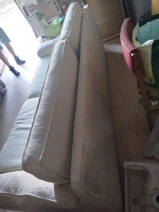Sofá 3 plazas beige tela