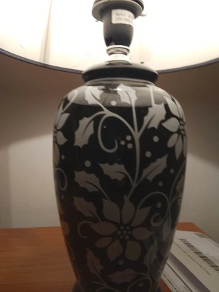 Lámpara de mesa cerámica decorada