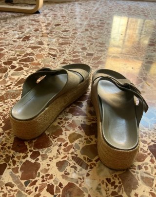 Sandalias Zara Hebillas Verde Oliva