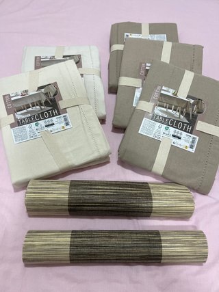 Manteles 140x240 Beige y Marrón