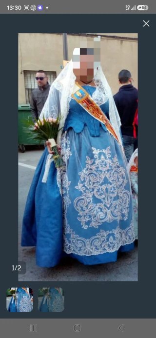 Traje de Fallera Talla grande Tejido Damasco