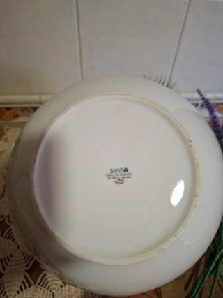Jarrón Porcelana SANBO Valencia Asas Flores