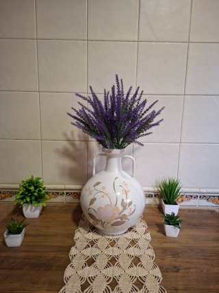 Jarrón Porcelana SANBO Valencia Asas Flores