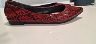 Bailarinas rojas efecto piel serpiente