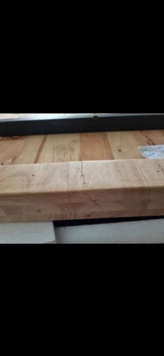 Mesa comedor roble macizo patas X blancas