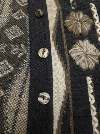 Cardigan vintage geometrico jacquard unisex