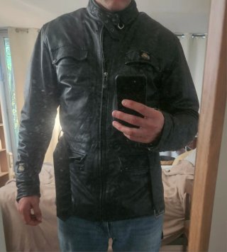 Chaqueta Cuero Black Cafe London Kairo L