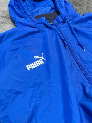 Cortavientos Vintage Puma Azul y Negro Talla XL