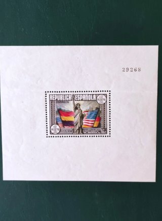 Hoja España 1938 Constitución EEUU Edifil 764