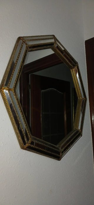 Espejo Octogonal Dorado y Plateado