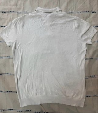 Polo de punto blanco Zara de manga corta Talla M