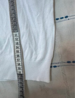 Polo de punto blanco Zara de manga corta Talla M