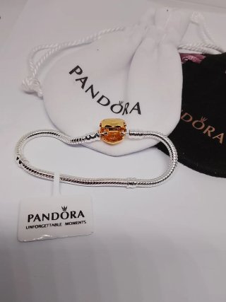 Pulsera Pandora 16cm Corazón Dorado