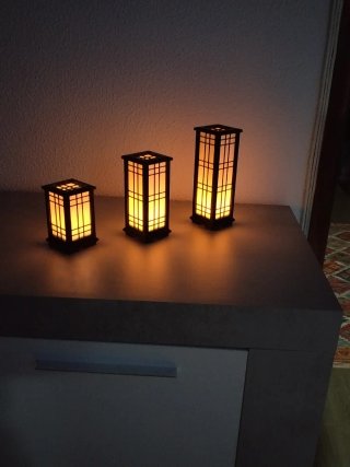 Conjunto 3 Lanternas Japonesas Madeira