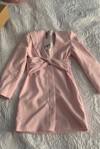 Vestido blazer Zara rosa XS nuevo