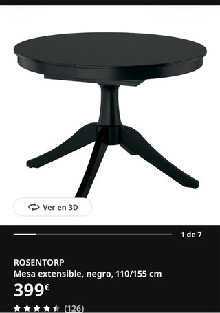 Mesa redonda de madera negra