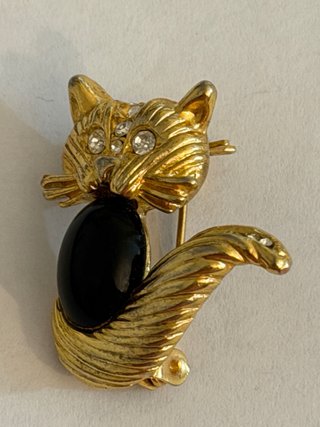 Broche vintage de Gato - Hematita