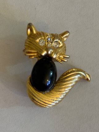 Broche vintage de Gato - Hematita