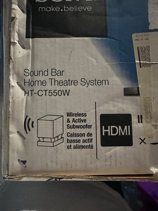 Barra de Sonido Sony HT-CT550W Home Theatre