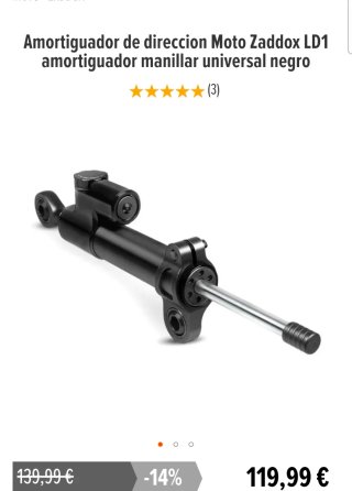 Amortiguador de dirección moto Zaddox LD1