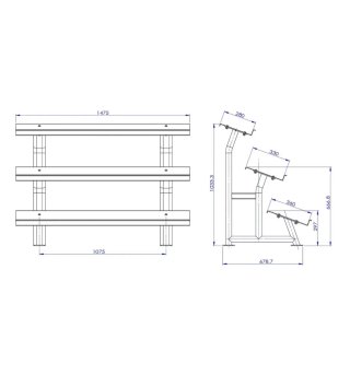 Rack Mancuernero 3 Niveles (Sin Mancuernas)