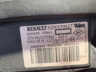 Renault 57205 faro derecho 8200150617 kangoo i 1.5