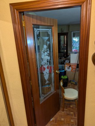 Puertas de madera con cristal