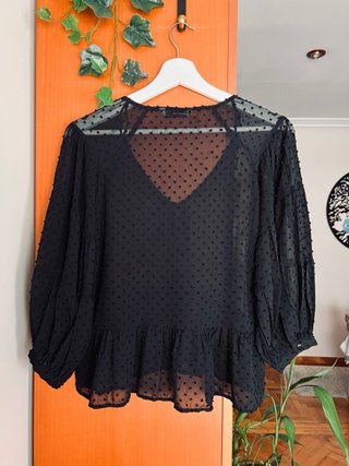 Blusa negra Stradivarius Talla S