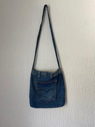 Bolso vaquero patchwork hecho a mano