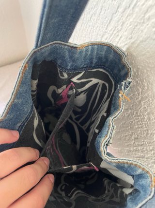 Bolso vaquero patchwork hecho a mano