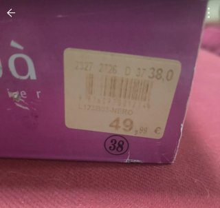 Scarpe donna Estrada tacco nero oro Mai indossatae