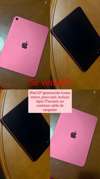 iPad 10ª Gen Rosa + Lápiz Tucano