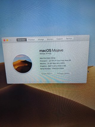 Mac Pro 2013 Intel Xeon E5 32GB RAM
