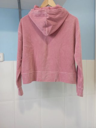 Sudadera rosa de pana S