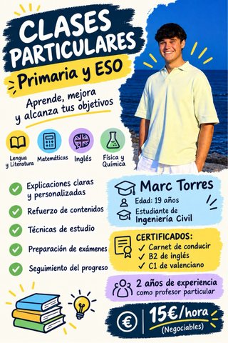 CLASES PARTICULARES DE PRIMARIA Y LA ESO