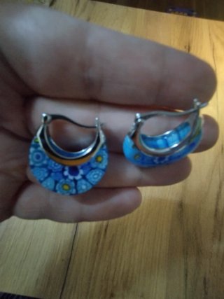 Pendientes Aro Vidrio y Acero