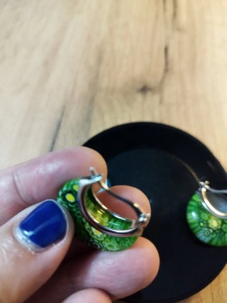 Pendientes Aro Vidrio y Acero