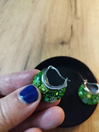 Pendientes Aro Vidrio y Acero