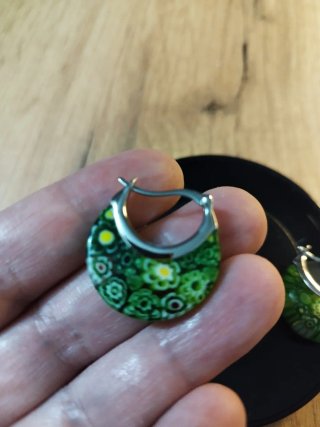 Pendientes Aro Vidrio y Acero