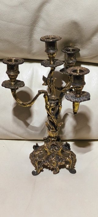 Candelabro antiguo de Bronce para 4 Velas