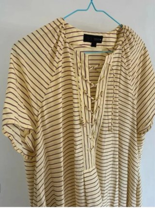 Vestido Kaftán Zara Rayas Beige Talla XS