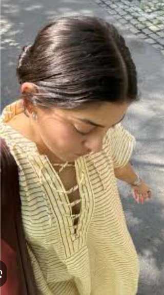 Vestido Kaftán Zara Rayas Beige Talla XS