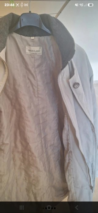 Chaquetón Beige y Gris