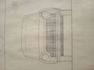Dibujo SEAT 1400 firmado 1961