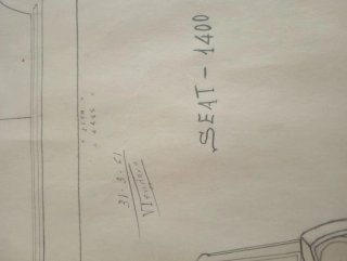 Dibujo SEAT 1400 firmado 1961