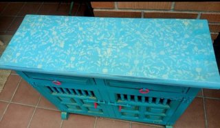 Aparador/Consola Madera Azul Turquesa