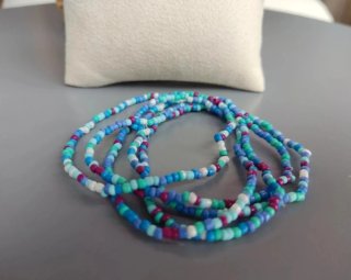 Precioso conjunto de 5 pulseras de cuentas azules
