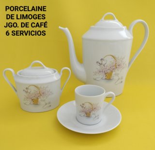 Jgo. Café Limoges Porcelana 6 Servicios