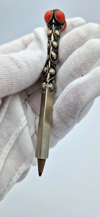 Bolígrafo Vintage Metal Floral Coral